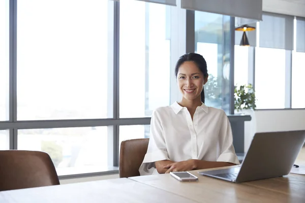 Zakenvrouw Werken op Laptop — Stockfoto