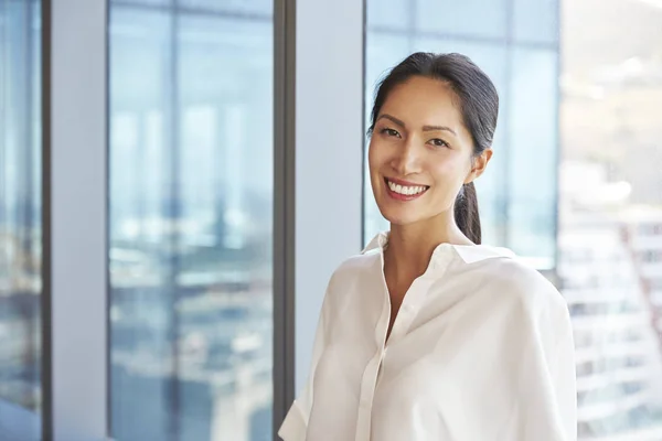 Businesswoman Standing By Window — Stock Photo, Image