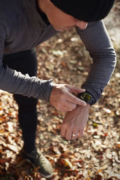 Mature Man On Autumn Run — Stock Photo, Image