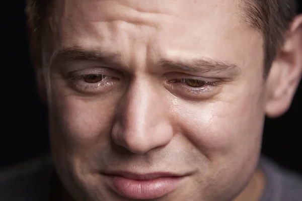Crying young white man — Stock Photo, Image