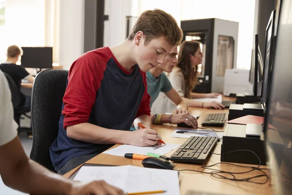 Design Students Working On Computers — Stock Photo, Image