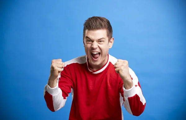 Witte mannelijke sportfan — Stockfoto