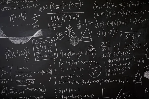 数学統計 方程式のアイデアと黒板 — ストック写真