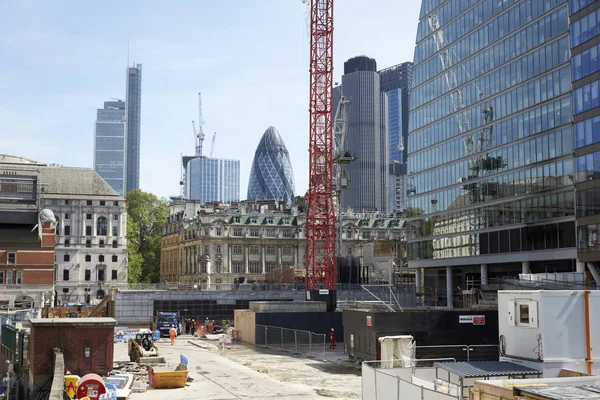 London Május 2017 Építkezés Szívében City London London — Stock Fotó