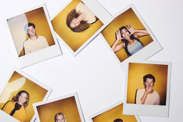 Instant Film Foto Van Jonge Mannen Vrouwen Voor Het Modelleren — Stockfoto