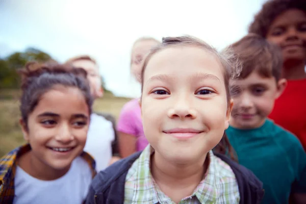 Portrait Von Kindern Auf Outdoor Aktivität Camping Trip Spaß Beim — Stockfoto