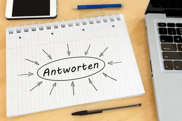 Antworten tekst concept — Stockfoto