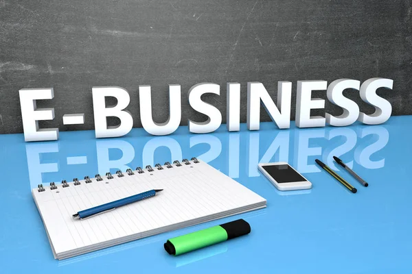 Conceito de texto E-Business — Fotografia de Stock