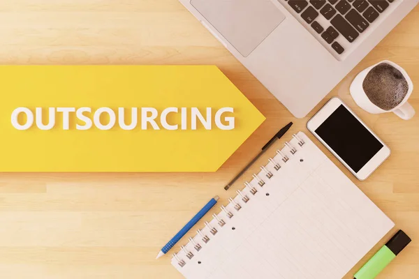 Concetto di testo in outsourcing — Foto Stock