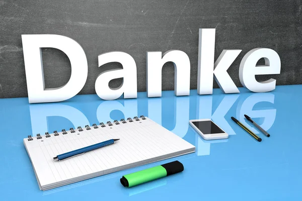 Concetto di testo Danke — Foto Stock