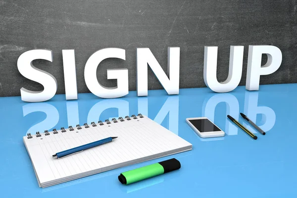 Sign up text concept — Stock Photo, Image