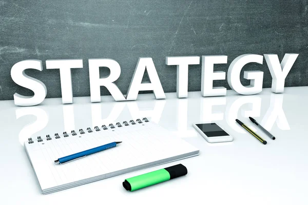 Strategie tekst concept — Stockfoto