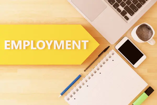 Employment text concept — Stock Photo, Image