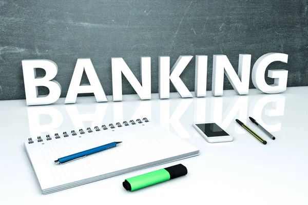 Banking text koncept — Stockfoto