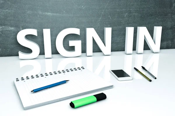 Sign in text concept — Stock Photo, Image