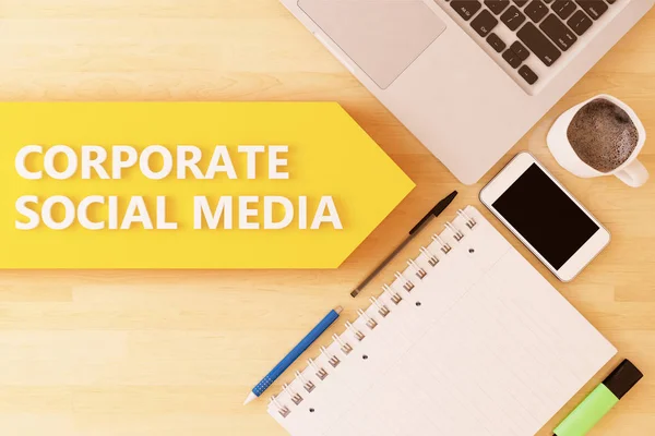 Corporate Social Media text concept — Stock Photo, Image