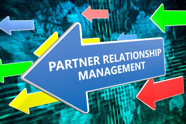 Concepção de texto de gestão de relacionamento com parceiros — Fotografia de Stock