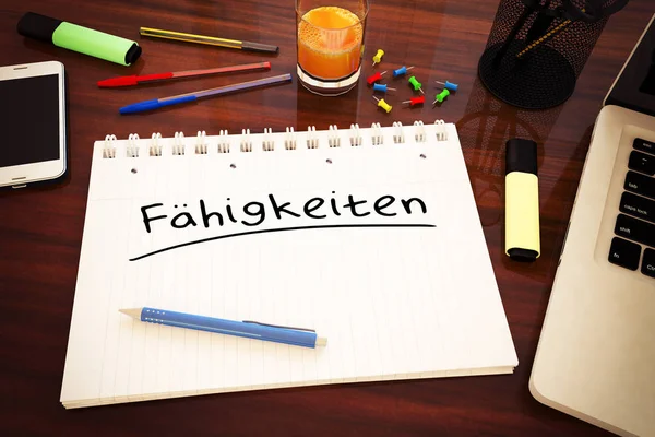 Faehigkeiten text koncept — Stockfoto