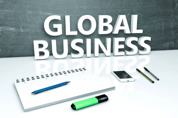 Concepto de texto empresarial global — Foto de Stock