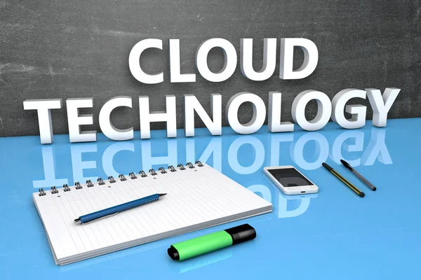 Textkonzept für Cloud-Technologie — Stockfoto