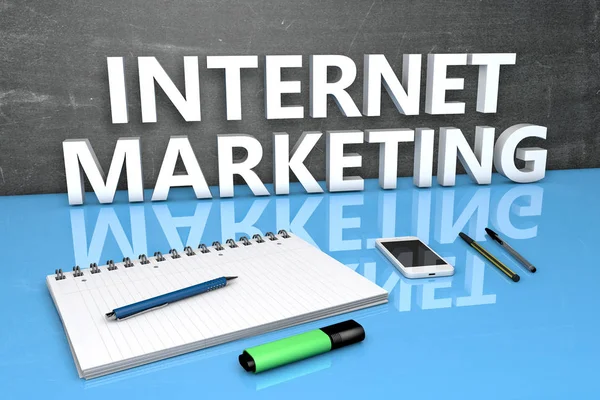 Concepção de texto de marketing Internet — Fotografia de Stock