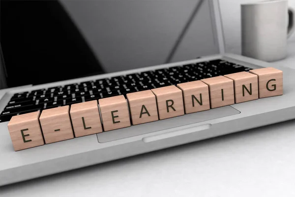 Koncepcja tekst E-learningu — Zdjęcie stockowe