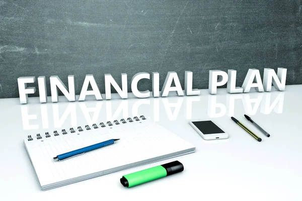 Concepto de texto del plan financiero —  Fotos de Stock