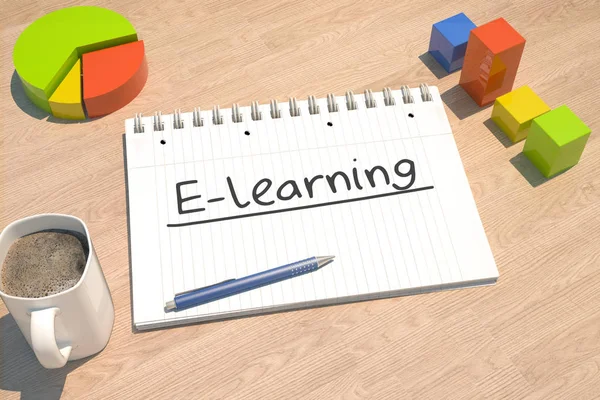 Az E-learning szöveg fogalma — Stock Fotó