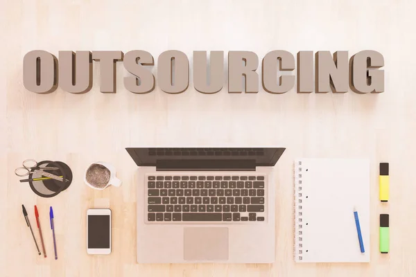 Outsourcing tekst concept — Stockfoto