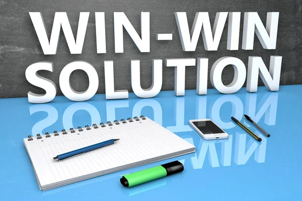 Concepto de texto Win-Win Solution — Foto de Stock