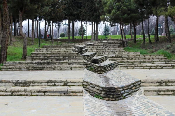 Vista panoramica del parco nel centro della grande città in estate . — Foto Stock