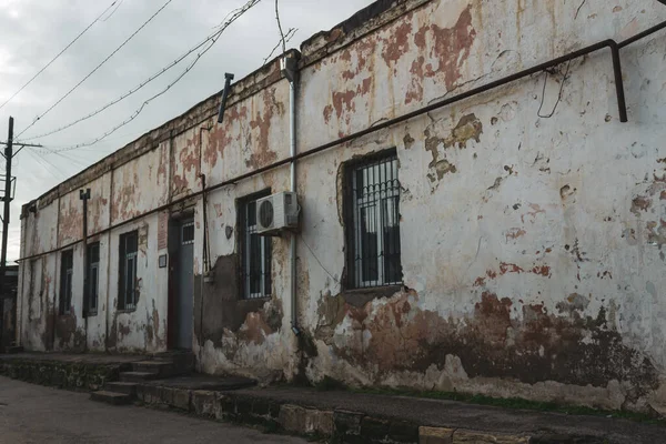 Ciudad Vieja Con Calles Soviéticas Casas Antiguas Ventanas Los Patios — Foto de Stock