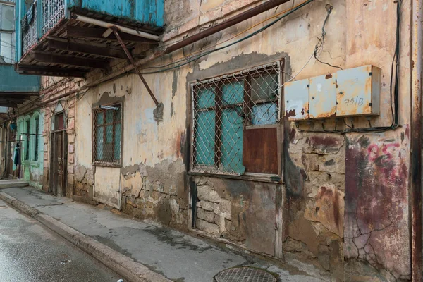 Ciudad Vieja Con Calles Soviéticas Casas Antiguas Ventanas Los Patios — Foto de Stock