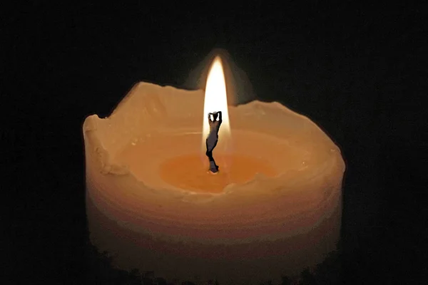 Flame Candle Warm Light Hallucinations Wick — Stock Photo, Image