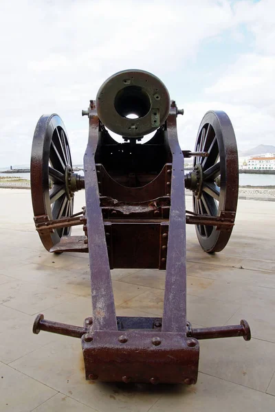 Gunfortification Carruagem Uma Moldura Canhão — Fotografia de Stock