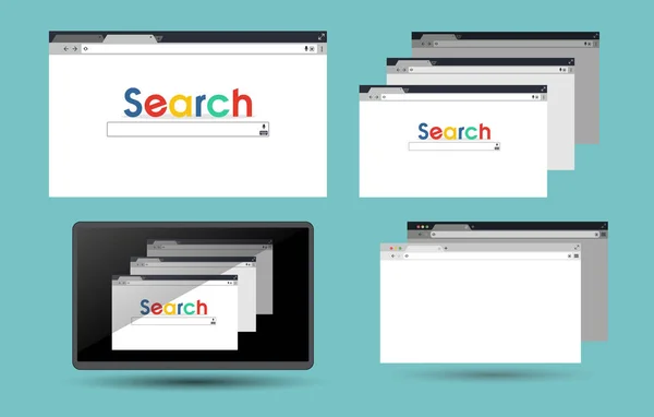 Einfaches Browserfenster. Browser-Suche. flach. Vektor-Abbildung Folge 10 — Stockvektor