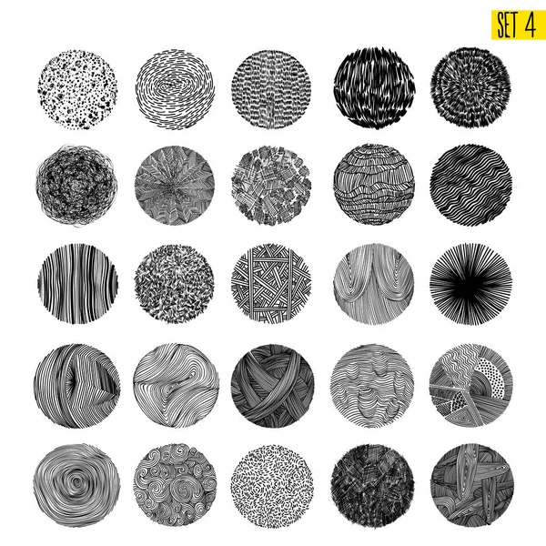 Collection of hand drawn textures. Vector illustration. Isolated on white background. Freehand drawing. — Stock Vector