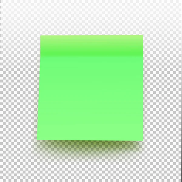 Zieloną karteczkę na przezroczystym tle. Ilustracja wektorowa post Uwaga do projektu. — Wektor stockowy