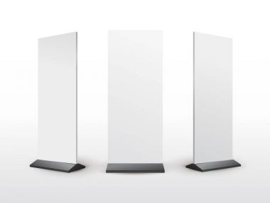 Açık hava reklam afiş veya lightbox hazır. Mockup tasarım için hazır şablon. Vektör çizim. Beyaz arka plan üzerinde izole