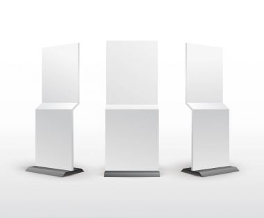 Açık hava reklam afiş veya lightbox hazır. Mockup tasarım için hazır şablon. Vektör çizim. Beyaz arka plan üzerinde izole