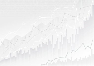 Soyut mali grafik eğilim çizgi grafiği ve borsa. Mockup tasarım için hazır şablon. Vektör çizim. Beyaz arka plan üzerinde izole