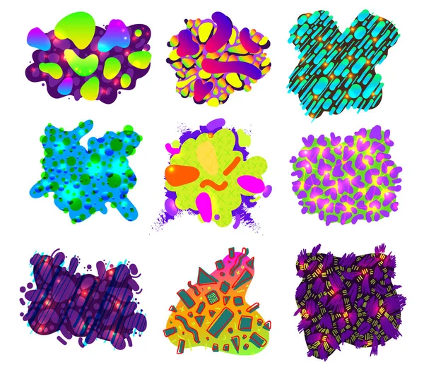 Sıvı organik renkli şekiller. Arka plan. Tasarım poster, kart, afiş, davetiye, kapak, broşür, üstbilgi, el ilanı için. Vektör çizim. Beyaz arka plan üzerinde izole