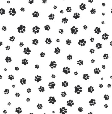 Köpek Yazdır sorunsuz pençe. Tasarım şablonu. Vektör çizim. Beyaz arka plan üzerinde izole