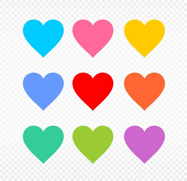 Szív szerelem ikonra szín csoportja. Illusztráció vektor Eps 10. Elszigetelt átlátszó háttér — Stock Vector