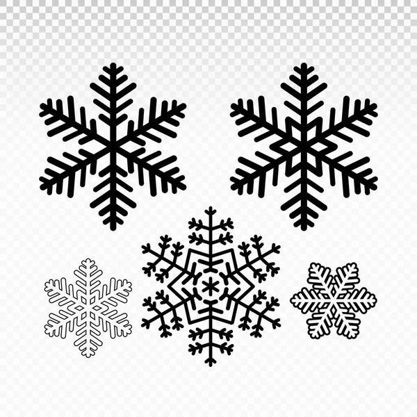 Conjunto de flocos de neve ícone. Ilustração vetorial. Isolado sobre fundo transparente — Vetor de Stock
