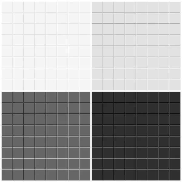 Set de fondo horizontal blanco, gris, blanco y negro con azulejos. Patrón sin costura vectorial. Aislado sobre fondo blanco — Archivo Imágenes Vectoriales