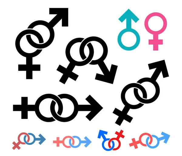 设置的性别标志图标。矢量插图。在白色背景上被隔离 — 图库矢量图片