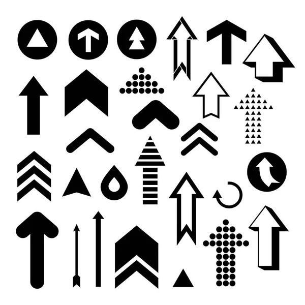 Set di frecce rivolte verso l'alto. Illustrazione vettoriale. Isolato su sfondo bianco — Vettoriale Stock