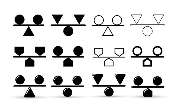 Set di icone di stabilità. Illustrazione vettoriale. Isolato su sfondo bianco — Vettoriale Stock
