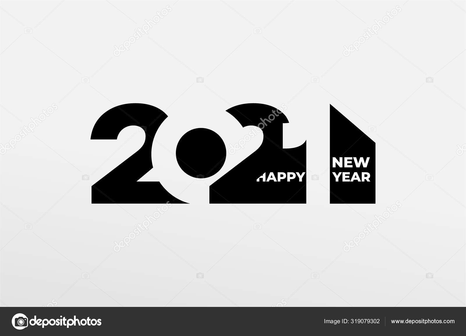 Happy New Year 2021 modern logo text design. Cover of ...